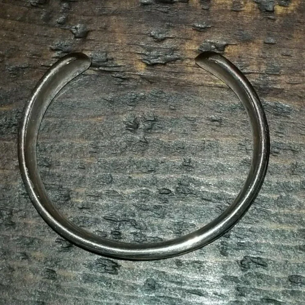 RARE VINTAGE 2004 BIRKS MAYORS 925 SILVER LINKS IMPRESSIONS CUFF BANGLE BRACELET
